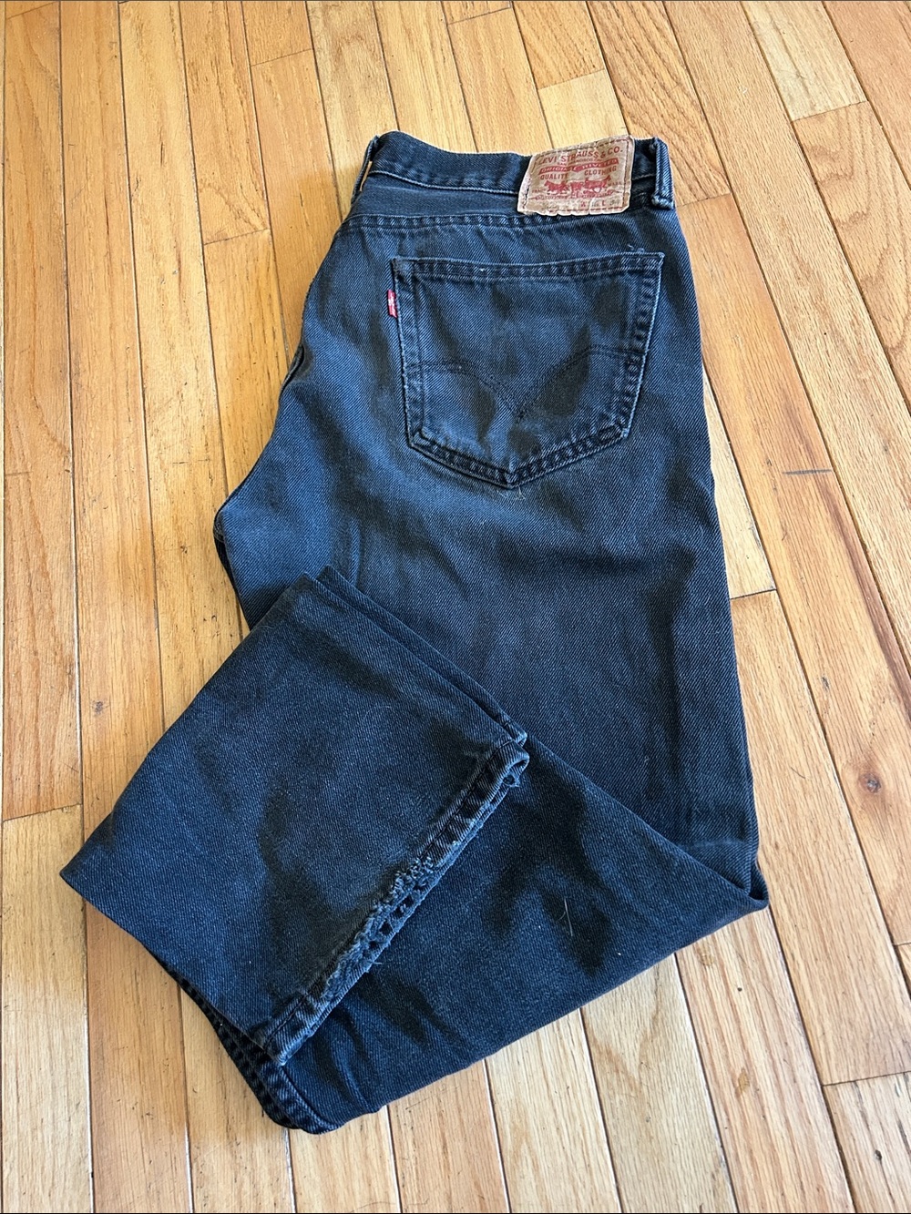 Levi's Men's Dark Black Straight Jeans. 36” W x 34”L